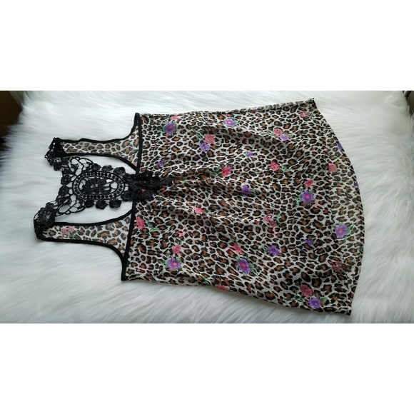 Forever 21 Leopard & Floral Tank With Crochet Back - Picture 6 of 8